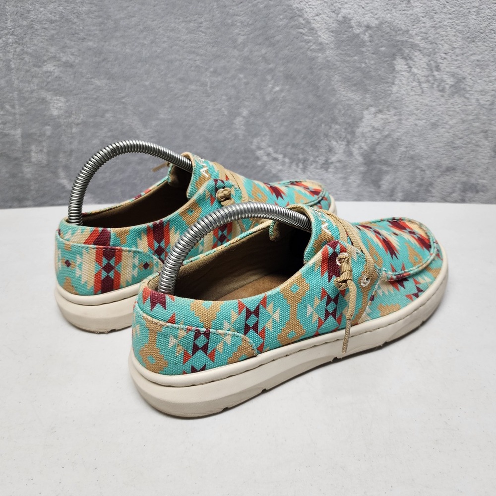 Ariat Hilo Slip On Shoes Womens Size 8 Turquoise Western Aztec Saddle Blanket - Picture 10 of 11